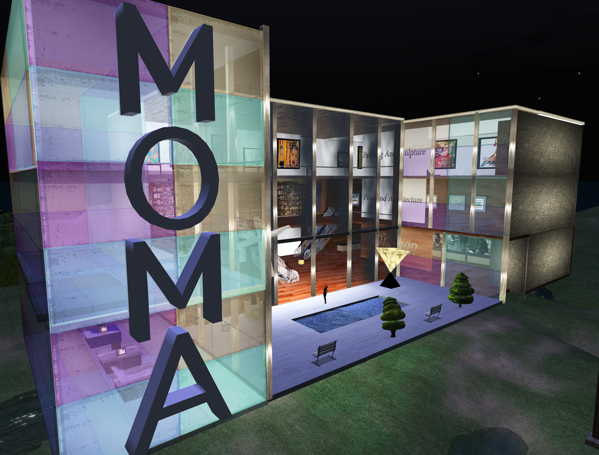 Students MOMA Virtual build, Secondlife